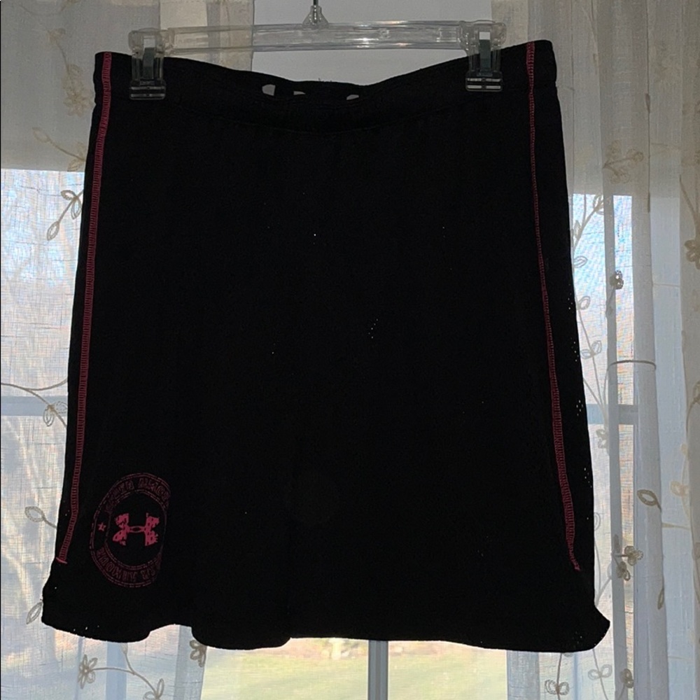 Under Armor Black and Pink Basketball Shorts